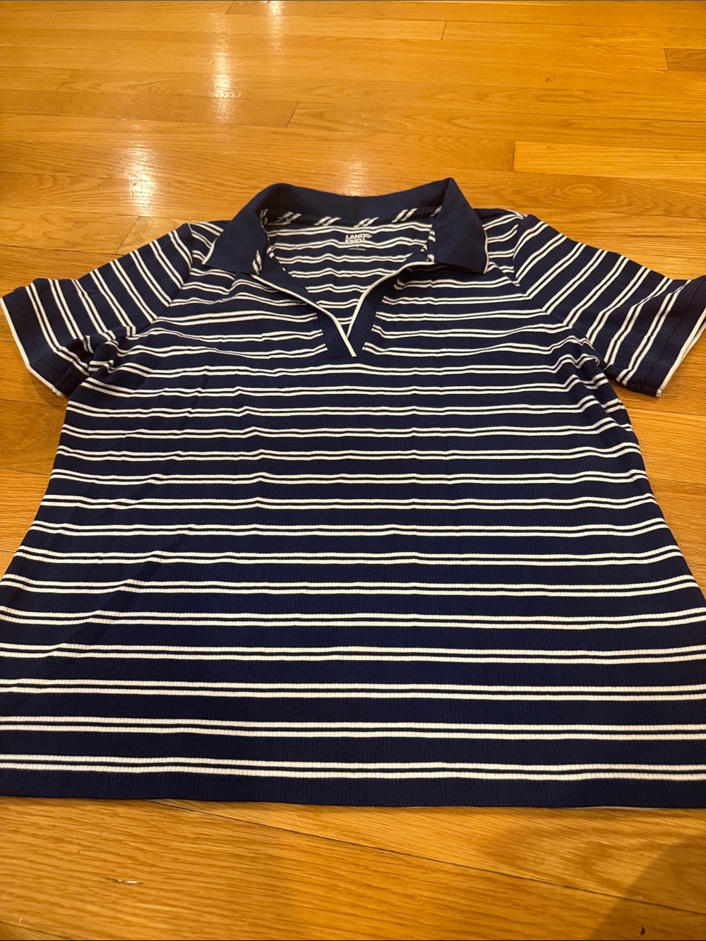 Lands’ End women’s striped polo short sleeve shirt size 18.